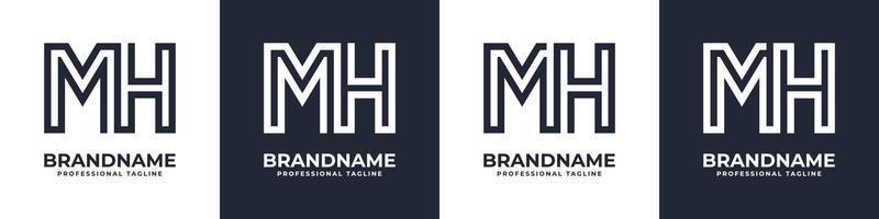 Letter MH or HM Global Technology Monogram Logo, suitable for any business with MH or HM initials. vector