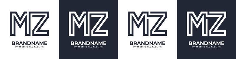 Simple MZ Monogram Logo, suitable for any business with MZ or ZM initial. vector