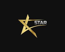 star gold luxury logo design template. elegant star logo vector