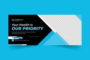 Medical healthcare web banner design and social media template vector