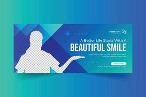 Dentist and dental care social media cover design for dental care business vector