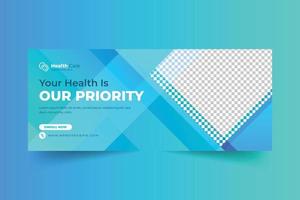 Healthcare social media web banner and facebook cover design template vector