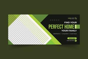 Home Real Estate Social Media Cover Photo Template Design vector