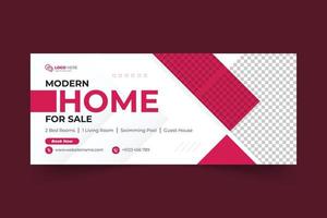 Dream Home Real Estate Social Media Cover Photo Template Design vector