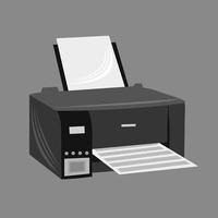 Electronic paper printer vector illustration for graphic design and decorative element