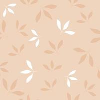 seamless beige pattern with leaves vector