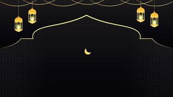 Ramadan mubarak et eid mubarak Animé mouvement graphique avec lune et islamique Contexte. là est une espace sur conception pour votre message texte et logo video