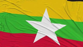 Myanmar Burma Flag Cloth Removing From Screen, Intro, 3D Rendering, Chroma Key, Luma Matte video