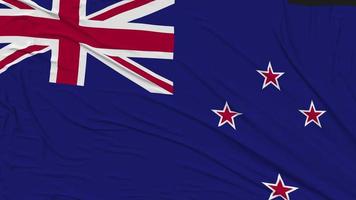 Novo zelândia bandeira pano removendo a partir de tela, introdução, 3d Renderização, croma chave, luma fosco video