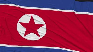 norte Coréia bandeira pano removendo a partir de tela, introdução, 3d Renderização, croma chave, luma fosco video