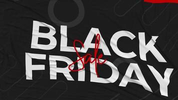 Black Friday Sale Flag Cloth Removing From Screen, Intro, 3D Rendering, Chroma Key, Luma Matte video