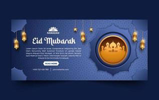 Eid Mubarak creative vector media social banner. Islamic Eid Mubarak background template.