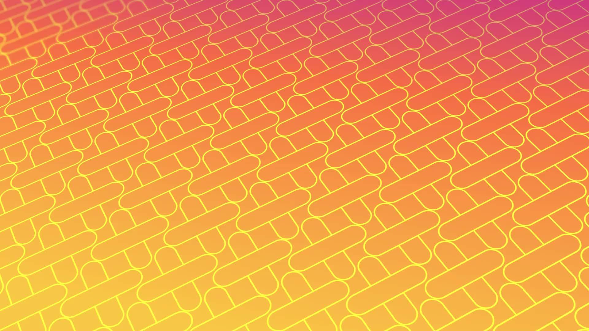 animated abstract pattern with geometric elements in yellow-orange