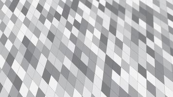 ein abstrakt Muster animiert mit geometrisch Elemente im weiß grau Töne. Gradient Hintergrund video