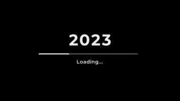 läser in bearbeta ett huvud av de ny år 2023. ny år firande video symbol 2023