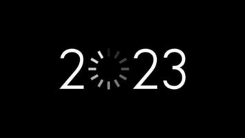 cargando proceso adelante de el nuevo año 2023. nuevo año celebracion vídeo símbolo 2023 video