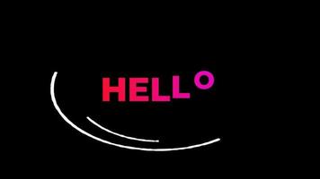 Hello channel Intro and Outro Template, Hello Background, Hello animation, Moving rough texture letters. 2d video with a welcoming typographic inscription saying hello. Alpha channel