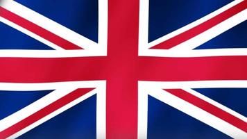 unito regno bandiera video agitando nel vento di grande Gran Bretagna e settentrionale Irlanda. realistico unione Jack bandiera sfondo. Britannico UK bandiera looping avvicinamento 1080p pieno HD 1920x1080 filmato, unito regno