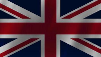 United Kingdom waving flag. UK British National closeup. United Kingdom flag video waving in wind Of Great Britain and Northern Ireland. Realistic Union Jack Flag background. UK Flag Looping