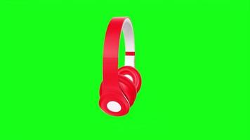 headphones isolated on green background video