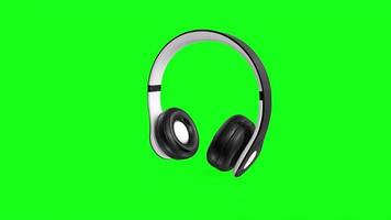 Kopfhörer isoliert auf Grün Hintergrund video
