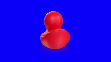 Red duck isolated on blue background video