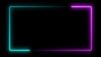 Animé néon embrasé Cadre Contexte. bleu et rose coloré lasers. répéter animation. néon lumière effet isolé sur noir. sans couture 4k vidéos video