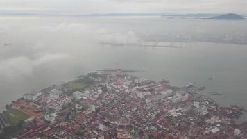 aereo Visualizza mattina a Penang georgetown. video