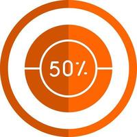 Half Pie Chart Vector Icon Design
