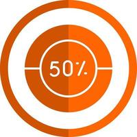 Half Pie Chart Vector Icon Design