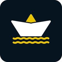 diseño de icono de vector de barco de papel