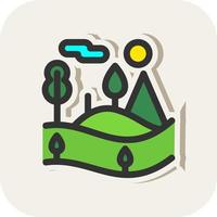 bosque paisaje vector icono diseño