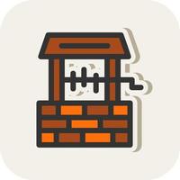 Desert Water Well Vector Icon Design