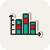 Stacked Bar Chart Vector Icon Design