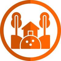 Cabin Landscape Vector Icon Design