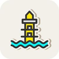 Lighthouse Landscape Vector Icon Design