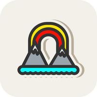 arco iris paisaje vector icono diseño