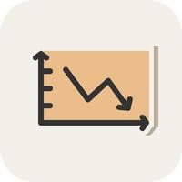 Declining Line Graph Vector Icon Design