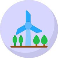 Windmill Landscape Vector Icon Design