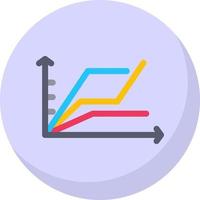 Multiple Line Graph Vector Icon Design