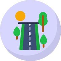 Road Landscape Vector Icon Design