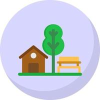 pueblo paisaje vector icono diseño