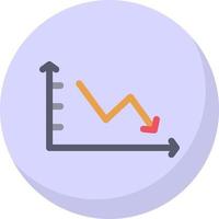 Declining Line Graph Vector Icon Design