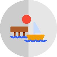 Dock Landscape Vector Icon Design