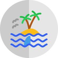 Island Landscape Vector Icon Design