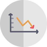Declining Line Graph Vector Icon Design