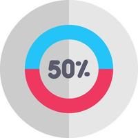 Half Pie Chart Vector Icon Design