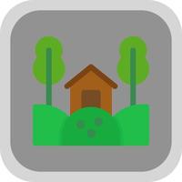 Cabin Landscape Vector Icon Design