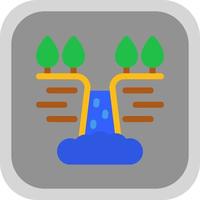 Waterfall Landscape Vector Icon Design