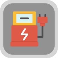 Electric Car Station Vector Icon Design